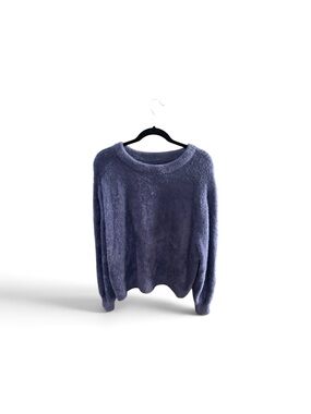 Aerie Fuzzy Crewneck Sweater in blue  Size Medium